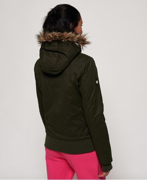 Superdry Microfibre Faux Fur Hooded SD-Windbomber Női Kabát Fekete | EGQVB5374